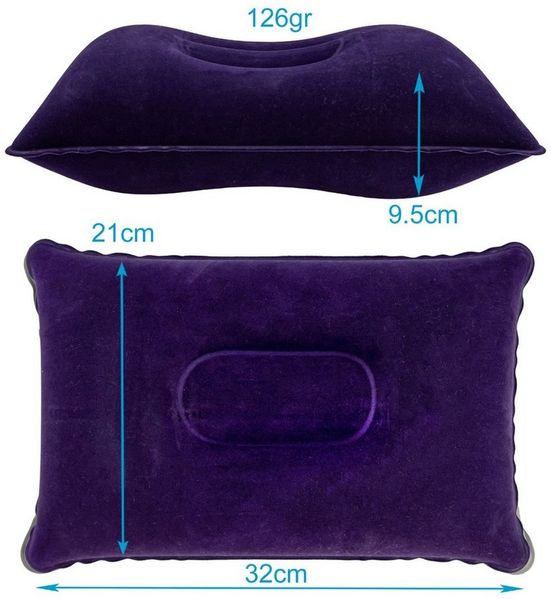 Intirilife Reisekissen, Aufblasbares Kissen in SCHWARZ, 1-tlg, Rechteckiges Kopfkissen zum Aufblasen mit ergonomischer Form