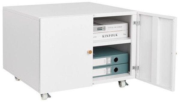 MODFU Aktenschrank Metall-Druckerständer (Mobile Druckerständer mit Stauraum – Kompakter Druckertisch, 1-St)