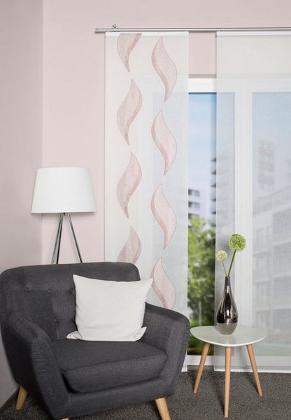 HOME WOHNIDEEN Schiebegardine 80489 Schiebewand IKER, aus Leinenvoile mit Scherlimotiv (1 St), Paneelwagen, blickdicht, 100% Polyester