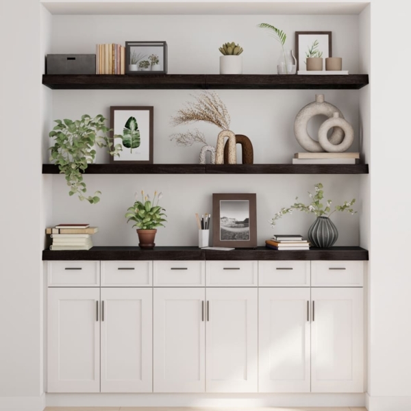 vidaXL Wandregal Dunkelbraun 180x40x(2-6)cm Massivholz Eiche Behandelt 363839