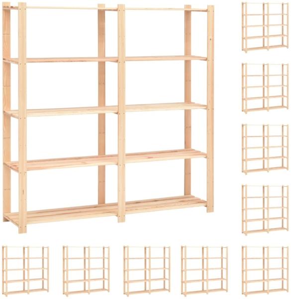 vidaXL Lagerregale 5 Böden 10 Stk 170x38x170cm Massivholz Kiefer 500kg 3051112