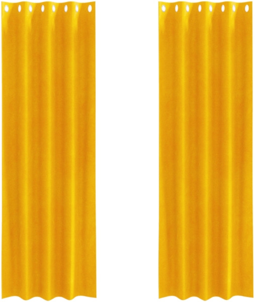 vidaXL Verdunkelungsvorhänge 2 pcs Senfgelb 140x245 cm Samt 4107271