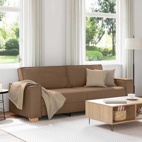 vidaXL 3-Sitzer-Sofa Braun 220 cm Stoff 4104994