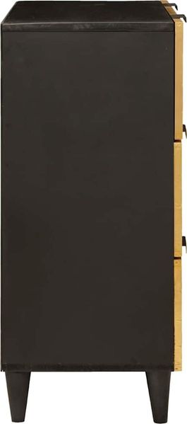 vidaXL Sideboard Schwarz und Gold 60 x 33 x 75 cm Massivholz Mango 4017831 Bild 4