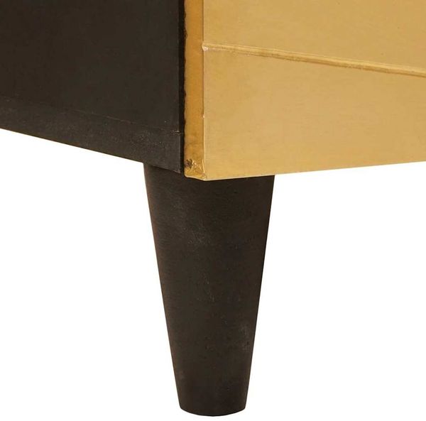vidaXL Sideboard Schwarz und Gold 60 x 33 x 75 cm Massivholz Mango 4017831 Bild 8