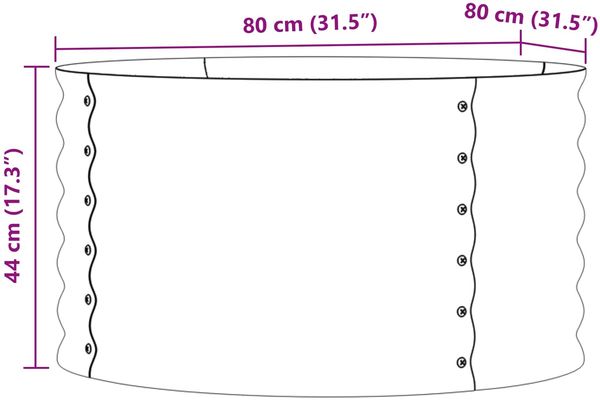 vidaXL Hochbeet Braun 80 x 80 x 44 cm Stahl 42008141 Bild 7