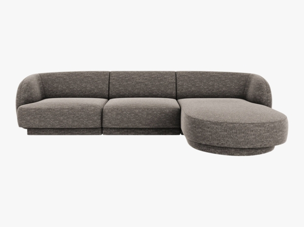 Micadoni Ecksofa Miley 4-Sitzer Rechts Chenille Haga Grau