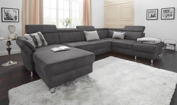 sit&more Wohnlandschaft Avignon U-Form, wahlweise mit Bettfunktion und Stauraum, inklusive Kopfteilverstellung