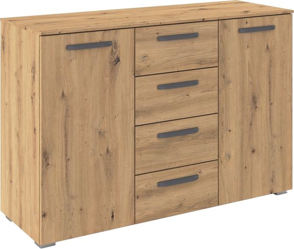 OTTO home Kombikommode Kommode Sideboard Schubladenkommode Schlafzimmerkommode OTELI (Breite 120 cm inkl. SOFT-CLOSE-FUNKTION, mit moderner Dekor-Front), vier große Schubladen und 2 Türen, mit 4 Einlegeböden MADE IN GERMANY