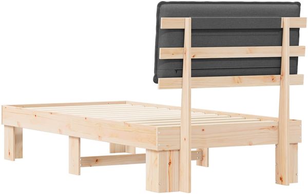 vidaXL Bettgestell mit gepolstertem Kopfteil Dunkelgrau 75 x 190 cm 877320 Bild 7