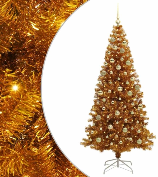 vidaXL Weihnachtsbaum mit 300 LEDs mit Ständer Gold 180 cm Haustier 3396629 Bild 1