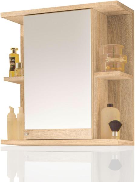 Spiegelschrank Mykonos Badmöbel Bad Spiegel Wandmontage Medizinschrank 66cm Sonoma Weiß