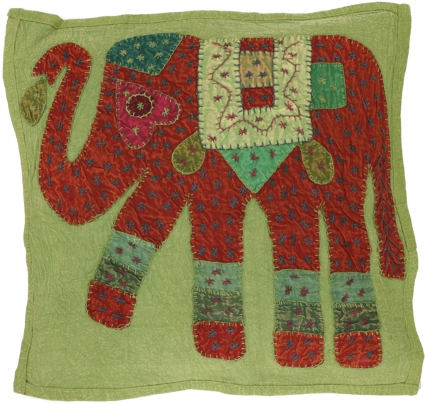 Guru-Shop Kissenbezüge Indische Kissenhülle, besticktes Elefanten..