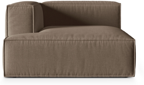 Micadoni Recamiere Nuria 1-Sitzer Links Strukturierter Stoff Cappuccino