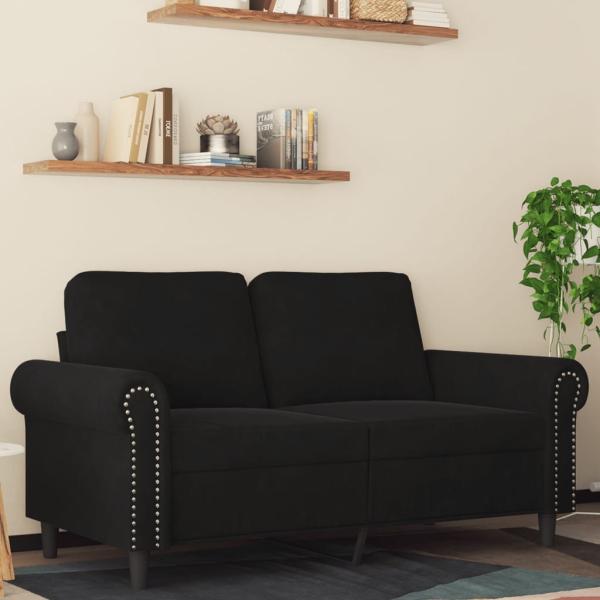 vidaXL 2-Sitzer-Sofa Schwarz 120 cm Samt 359524