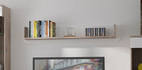 Wandregal Milano Wandboard 150cm eiche nelson weiß Hochglanz