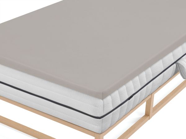 biberna Jersey-Elastic-Topper-Spannbetttuch 0077641, sturmgrau, 1x 140x200 cm - 160x220 cm