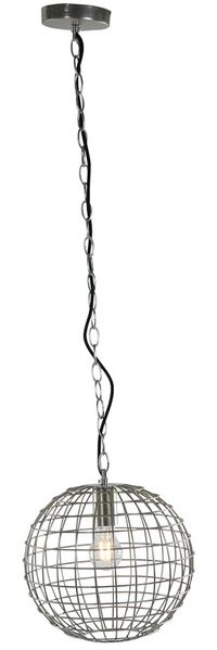 Hängeleuchte, Kugel, Gitterschirm, silber, D 30 cm