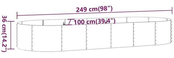 vidaXL Hochbeet Verzinkter Stahl 249x100x36 cm Silbern 318997 Bild 6