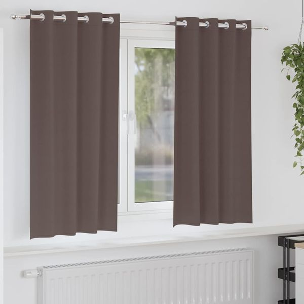vidaXL Verdunkelungs-Vorhänge mit Ringen 2 pcs Dunkelbraun 4107334