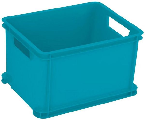 Curver Aufbewahrungsbox Curver Unibox Classic S Stapelbox 15L Türkisblau, hohe Tragkraft, stapelbar