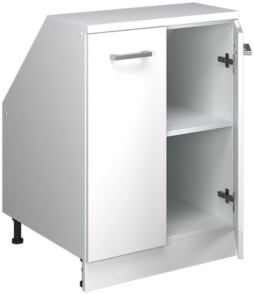 Dachschrägenschrank Rion Weiß Hochglanz 60 x 81.6 cm mit 2 Türen, Schrankkorpus 60 cm Tiefe Vicco Bild 4