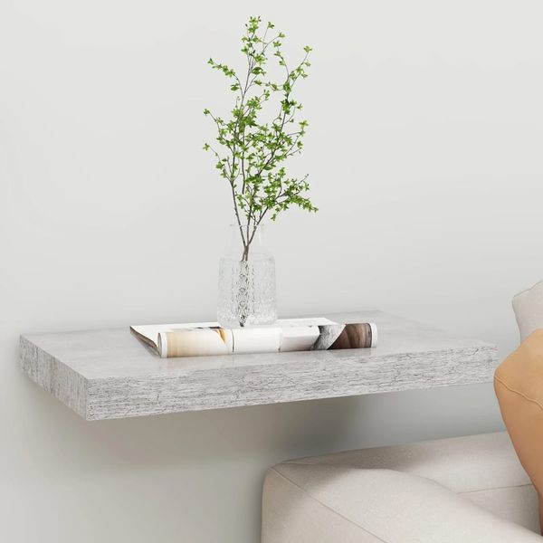 vidaXL Schweberegal Betongrau 40x23x3,8 cm MDF 326591