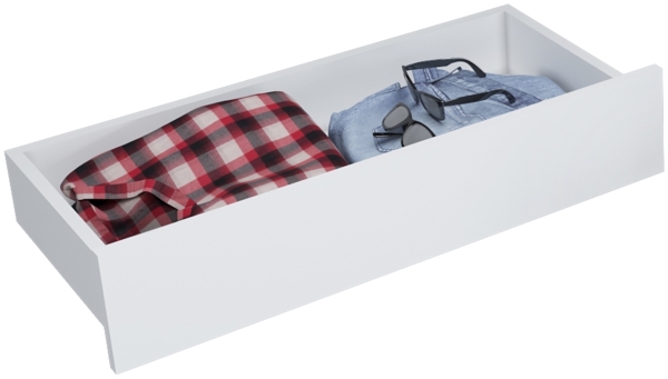 Schwebetrenschrank, 3-trig Schrank 200 cm mit 4 Schubladen, und Spiegel Kleiderschrank VILUNO 4. Farbe: Weiß, sonoma Bild 6