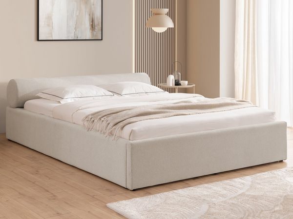 S-Style Möbel Polsterbett Josy aus Chenille-Stoff mit Lattenrost und großem Bettkasten (1 x Polsterbett mit Lattenrost), Chenille-Stoff