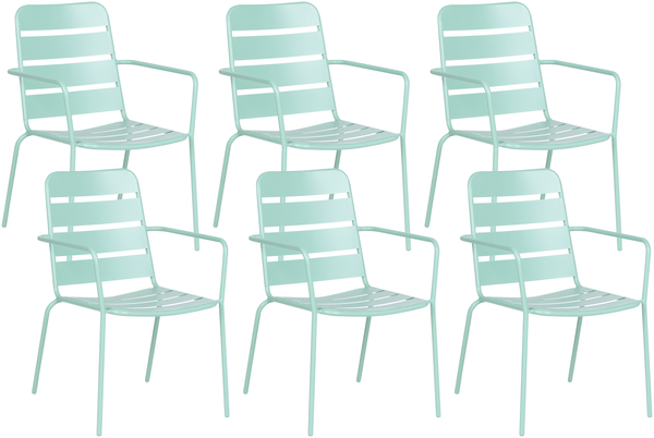 Gartenstuhl 6er Set TERENZO Metall Mintgrün