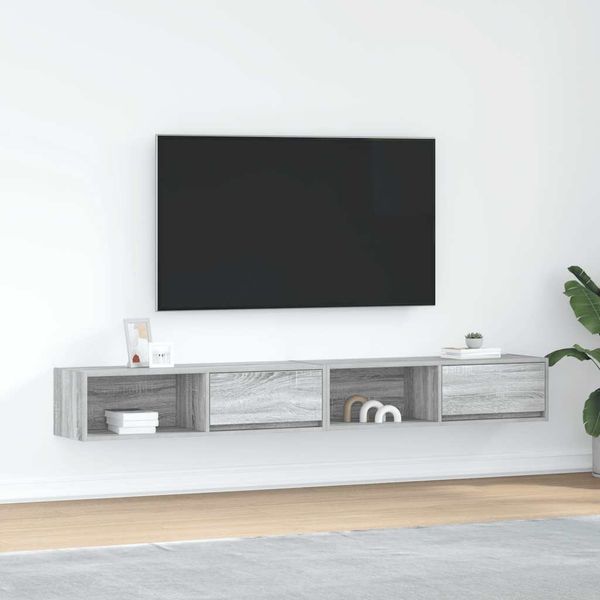 vidaXL TV-Schränke 2 Stk. Grau Sonoma 100x31x25,5 cm Holzwerkstoff 861483