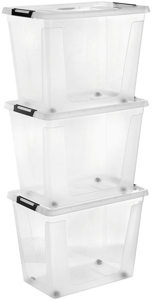 Gardissimo CLIP Aufbewahrungsbox Kunststoffbox Klarsichtbox Box rollbar