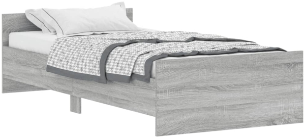 vidaXL Bettgestell Grau Sonoma 100x200 cm Holzwerkstoff 835937