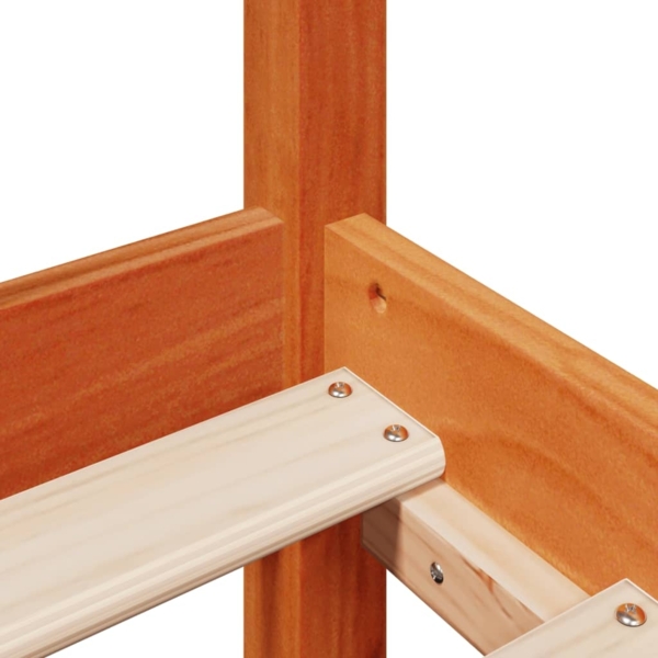 vidaXL Massivholzbett ohne Matratze Wachsbraun 150x200 cm Massivholz 3322152 Bild 9