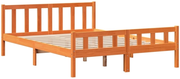 vidaXL Massivholzbett ohne Matratze Wachsbraun 150x200 cm Massivholz 3322152 Bild 7