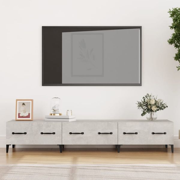 TV-Schrank Betongrau 150 x 34,5 x 30 cm Holzwerkstoff [812649]
