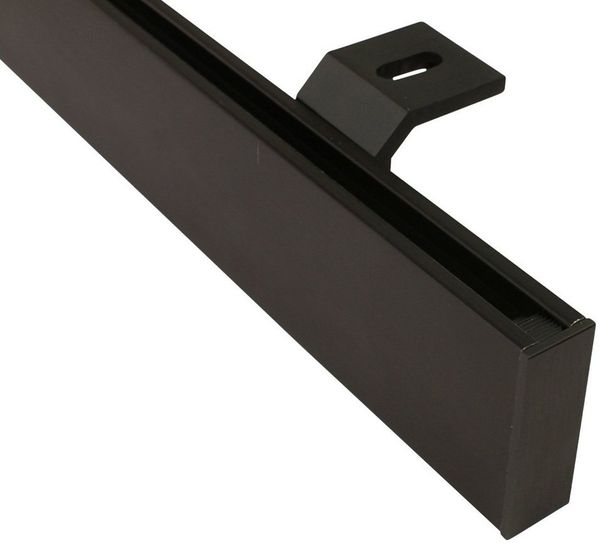 iso-design Gardinenstange Gardinenschiene Unischiene eckig zur Deckenmontage, 1-läufig, Fixmaß, mit Bohren, Aluminium