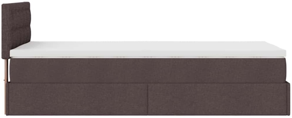 vidaXL Ottoman-Bett mit Matratze Dunkelbraun 100x200 cm Stoff 3311604 Bild 9