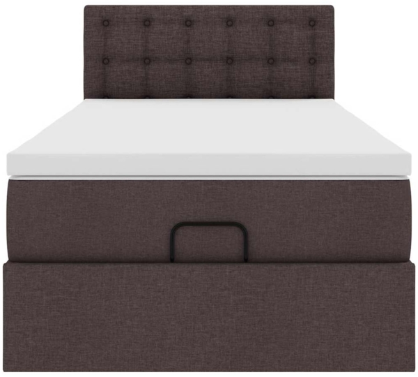 vidaXL Ottoman-Bett mit Matratze Dunkelbraun 100x200 cm Stoff 3311604 Bild 6