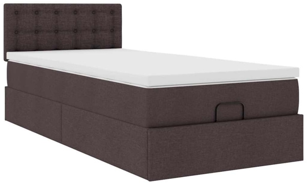vidaXL Ottoman-Bett mit Matratze Dunkelbraun 100x200 cm Stoff 3311604 Bild 5
