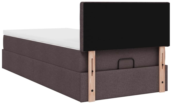vidaXL Ottoman-Bett mit Matratze Dunkelbraun 100x200 cm Stoff 3311604 Bild 10