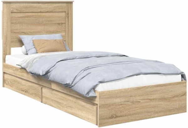 vidaXL Aufbewahrungsbett Sonoma-Eiche 90 x 190 cm Holzwerkstoff 3410270