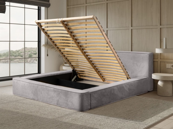 Polsterbett Doppelbett MODESTO 160x200cm in Stoff Lincoln Grau Bild 3