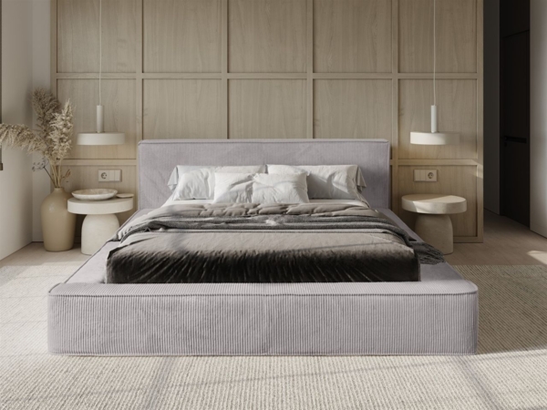 Polsterbett Doppelbett MODESTO 160x200cm in Stoff Lincoln Grau Bild 2