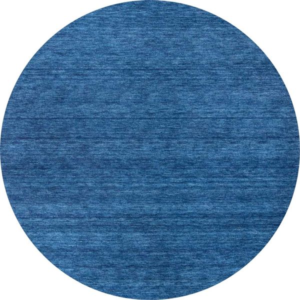 Gabbeh Teppich - Softy - Uni 150 x 150 cm - blau - rund