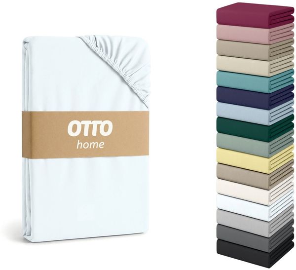 OTTO home Spannbettlaken Cremona, BASIC und PREMIUM Qualität, mit Elasthan, Baumwolle, Jersey (145 g/m), Gummizug: rundum, (1 Stück), Jersey Bettlaken ab Größe 90x200 cm, Strapazierfähig und langlebig