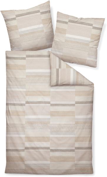 Bettwäsche PALERMO Mako-Satin , beige, BL 155x220 cm