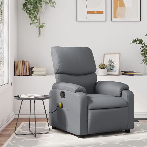 vidaXL Massagesessel Grau Kunstleder 373444