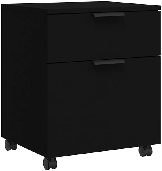 Rollcotainer MOSAB rollbar Schwarz 45x38x54 cm | Nachttisch mit Rollen Aktenschrank rollbar kleiner Schubladenschrank