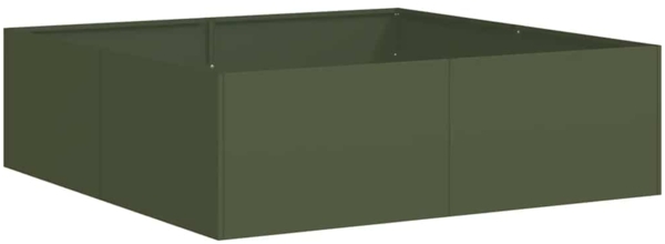 vidaXL Pflanzkübel Olivgrün 100x100x30 cm Stahl 860811